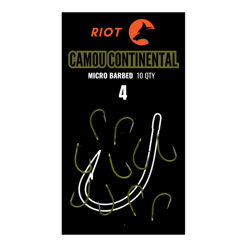Riot Camou Continental Micro Barbed Size 4 10uds