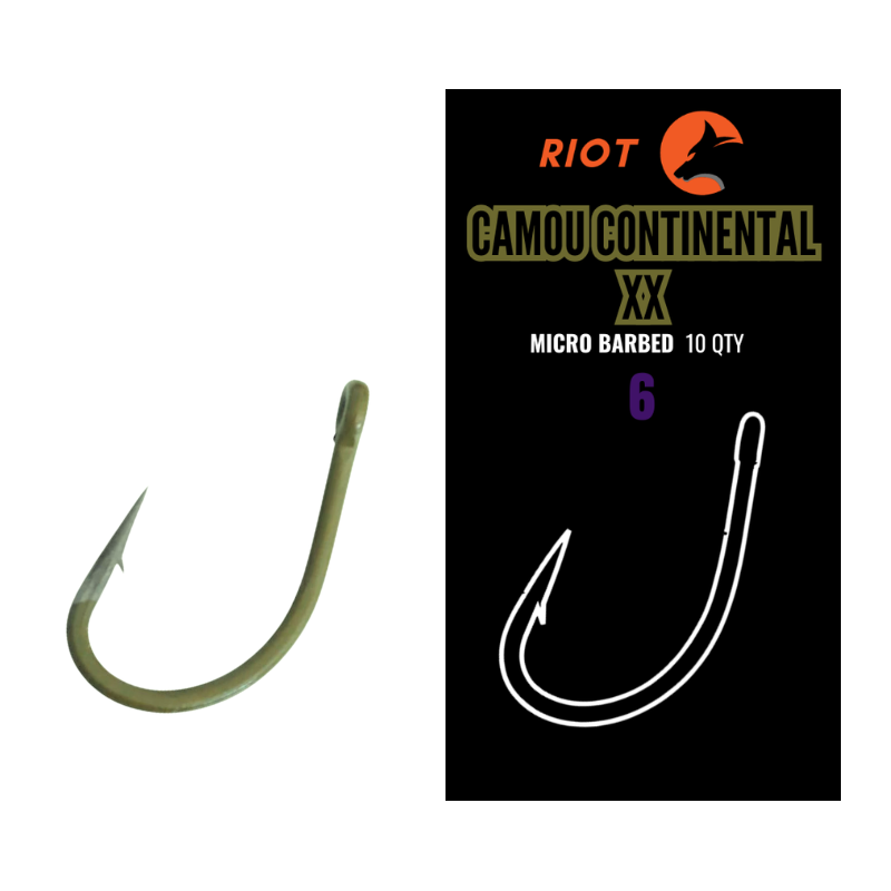 Riot Camou Continental XX Micro Barbed Size 6 10uds