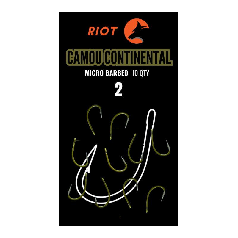 Riot Camou Continental Micro Barbed Size 2 10uds