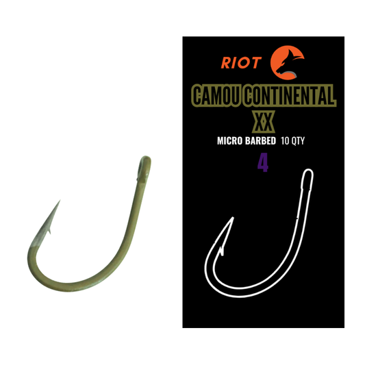 Riot Camou Continental XX Micro Barbed Size 4 10uds