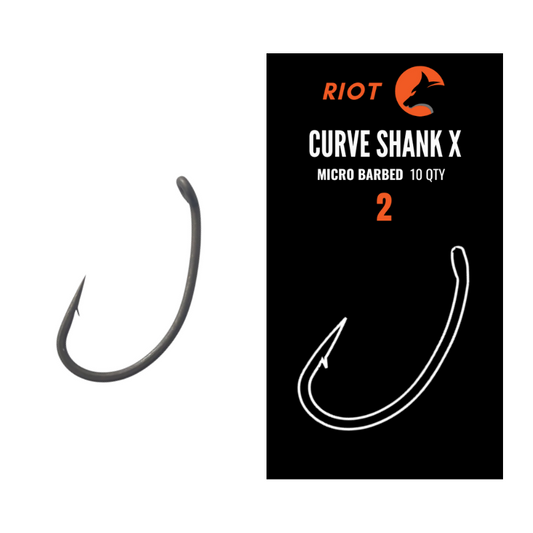 Riot Curve Shank X Micro Barbed Size 2 10uds
