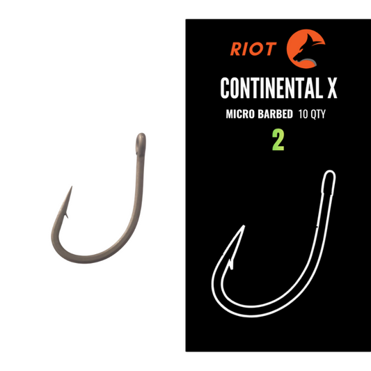 Riot Continental X Micro Barbed Size 2 10uds