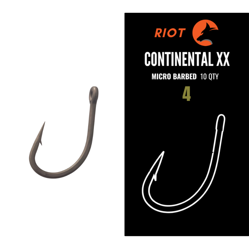 Riot Continental XX Micro Barbed Size 4 10uds